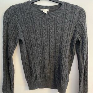 H&M Grey Cable‑Knit Sweater – Women’s Small